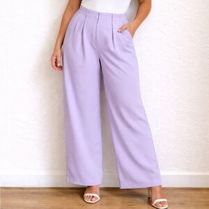 Women’s Lavender Wide Leg Pants High Rise Pleated New With Tags Size 12